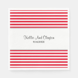 Red/White Rand Napkins Pappersservett