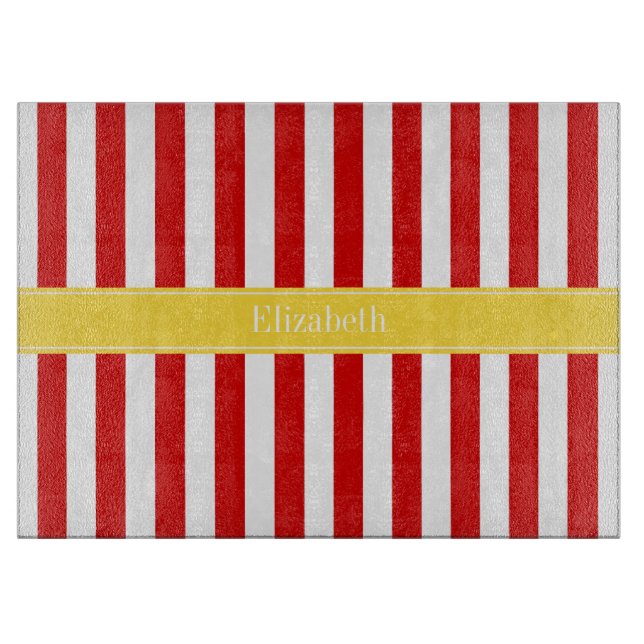 Red White Rand Pineapple Namn Monogram (Framsidan)