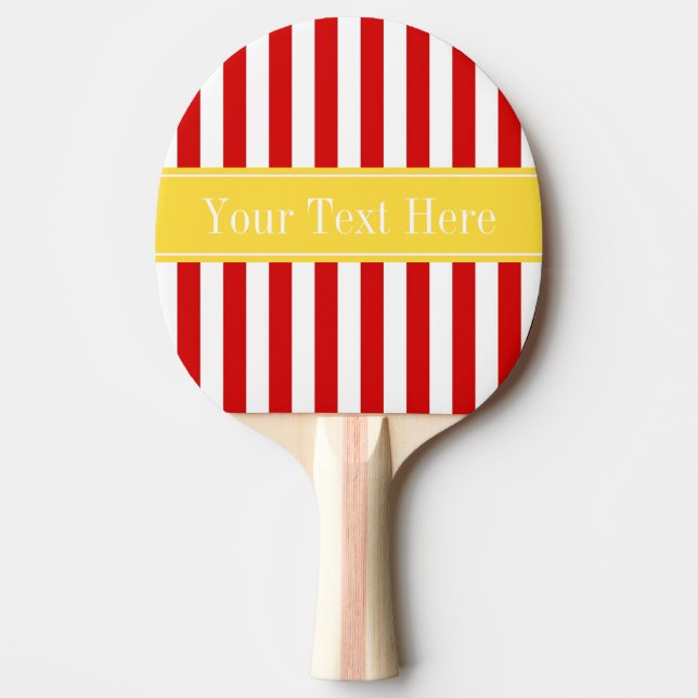 Red White Rand Pineapple Namn Monogram Pingisracket (Framsidan)