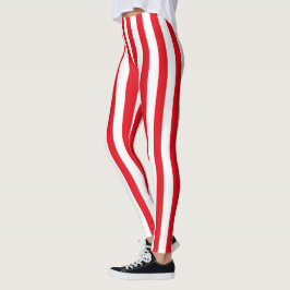 Red & White Rand Pirat Halloween Costume Leggings
