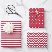 Red & White Rand Polka Dot Chevron