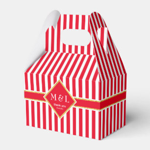 Red & White Rand w. Guld Tack Presentaskar