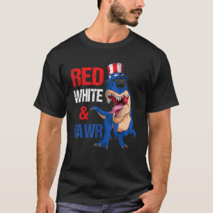 Red White & Rawr Dinosaur Rex American Flagga juli T Shirt