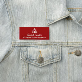 Red White Real Estate Company Customized Realtor Namnbricka