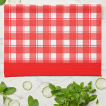 Red White Retro Pput Patten Kitchen Towel