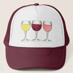 Red White Rosé Glasses Winery Vin Älskare Vineyard Keps