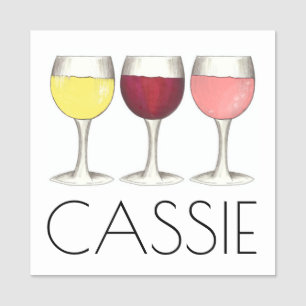 Red White Rosé Vin Glasses Sommelier Winery Namnbricka