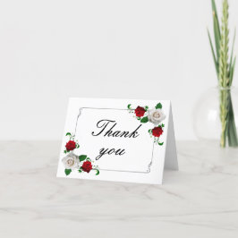 Red & White Roses Christmas Wedding Tack Kort