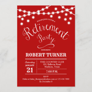 Red White Rustic Pension Party-inbjudan Inbjudningar
