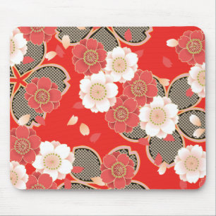 Red & White Sakura Japanska Kimono Musmatta