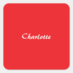 Red White Script Elegant - minimalistisk Modern Na Fyrkantigt Klistermärke