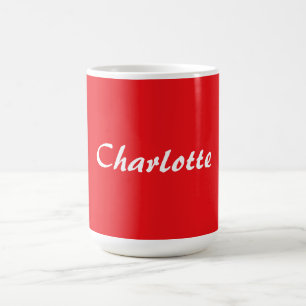 Red White Script Elegant - minimalistisk Modern Na Kaffemugg