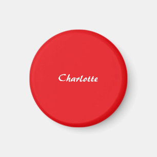 Red White Script Elegant - minimalistisk Modern Na Magnet