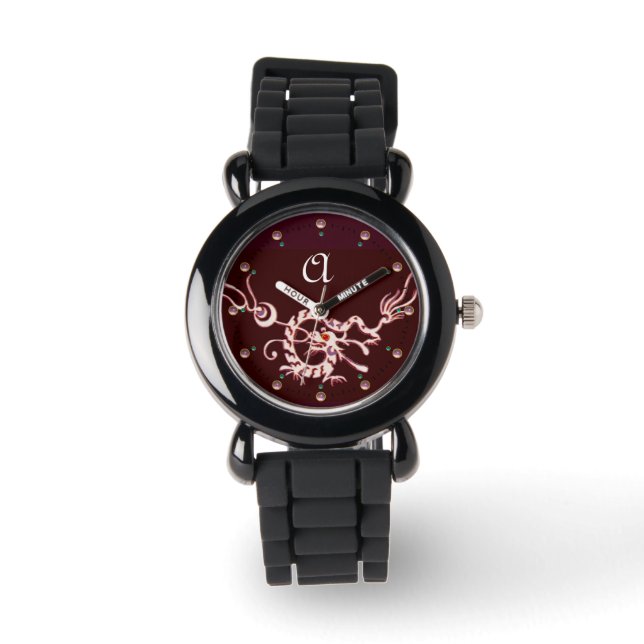 RED WHITE SEA DRAGON MONOGRAM ARMBANDSUR (Framsida)