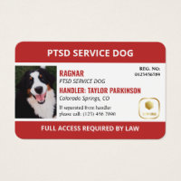 Red White Service Hund-Logotyp och foto-ID