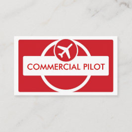Red white simple anpassningsbar pilot-affärskort visitkort