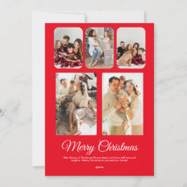 Red White Simple God jul Photo Collage Inbjudningar