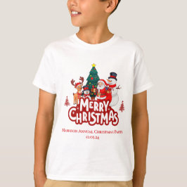 Red & White Simple God jul T Shirt