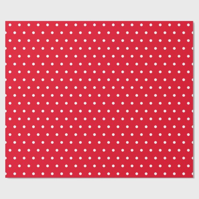 Red & White Small Polka Dot Party julklapp Presentpapper (Platt)