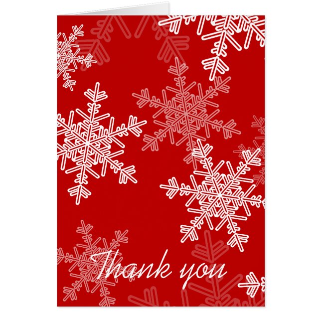 Red White Snöflingor minimalistisk jul Bröllop Hälsningskort (Framsidan)