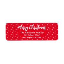 Red White Snöflingor Simple Modern God jul