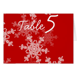 Red White Snowflake-Bordsnumret Bröllop Hälsningskort