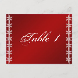 Red White Snowflake Winter Wedding Bordsnummer