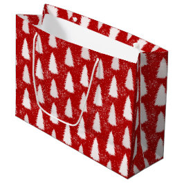 Red & White Sparkly Snöflingor & Träd jul