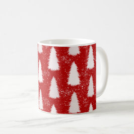 Red & White Sparkly Snöflingor & Träd jul Kaffemugg