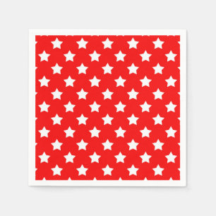 Red White Stars Mönster Decorative Pappersservett