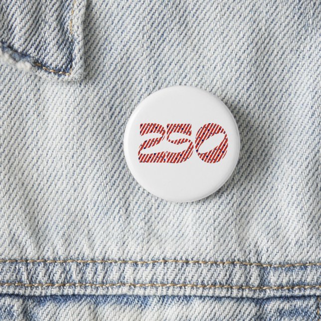 Red White Stripe Blue Stars America 250 Birthday Knapp (Skapare uppladdad)