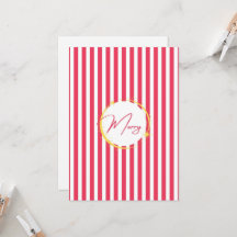 Red & White Stripe Merry Helgdag