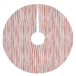 Red White Stripes Christmas Julgransmatta Borstad Polyester