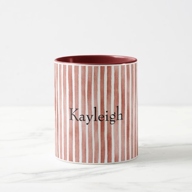 Red White Stripes Christmas Mugg (Center)