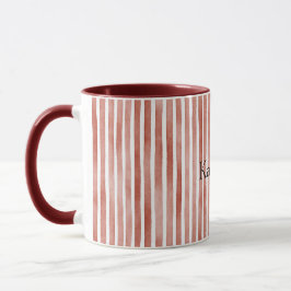 Red White Stripes Christmas Mugg