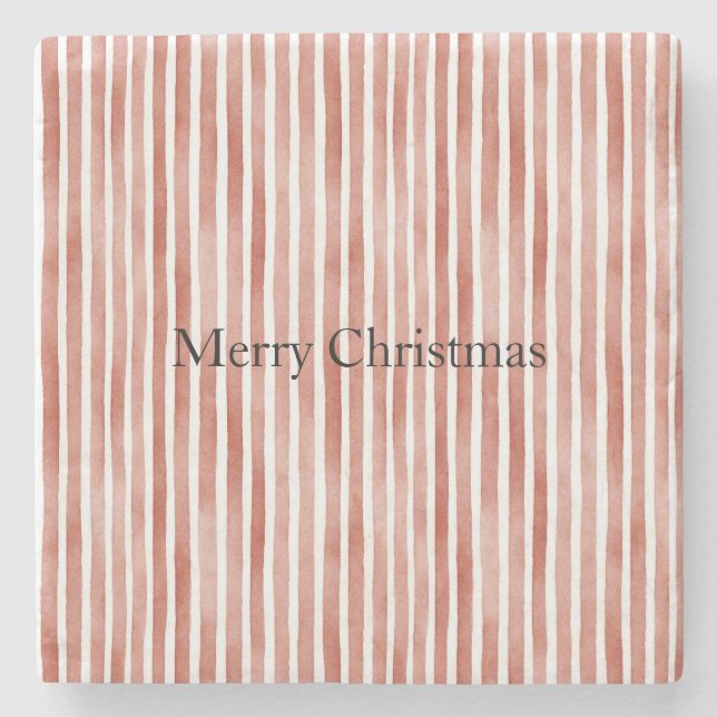 Red White Stripes Christmas Stenunderlägg (Framsidan)