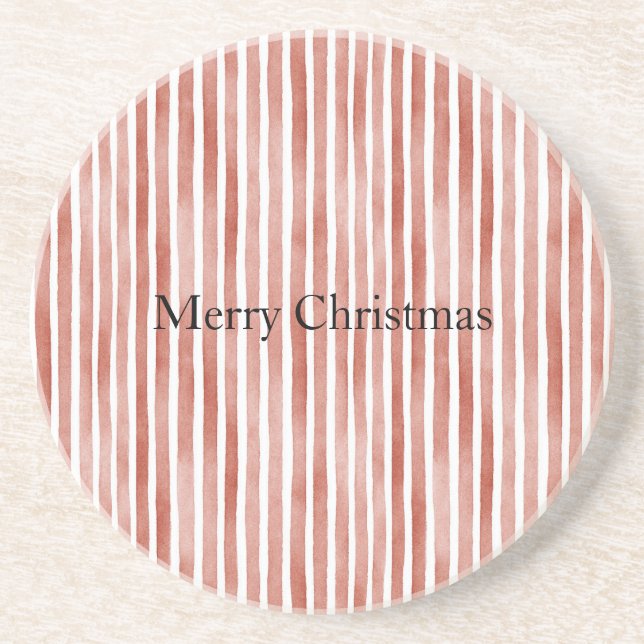Red White Stripes Christmas Underlägg (Framsidan)