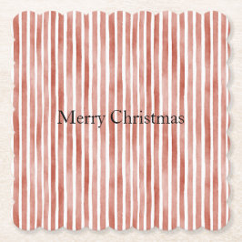 Red White Stripes Christmas Underlägg Papper