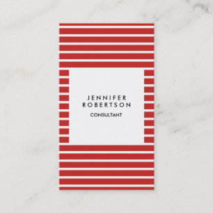 Red White Strips - minimalistiskt Modern Plain Kre Visitkort