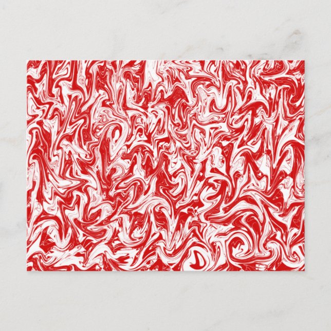Red & White Swirl Vykort (Framsida)