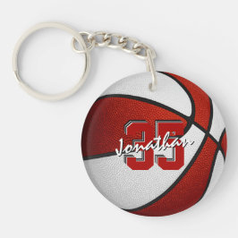 Red white team färg-killflickor basketboll