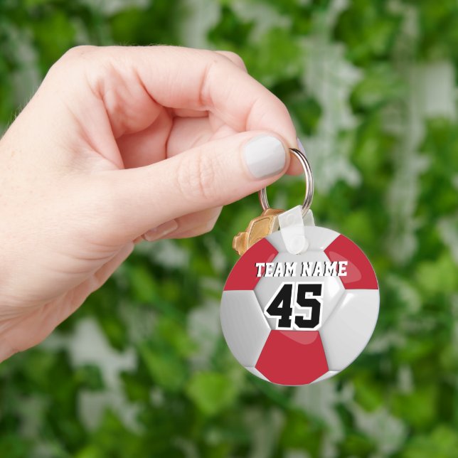 Red & White Team Ocer Ball Nyckelring (Hand)