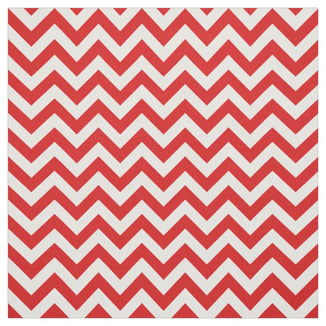 Red White Trendig Chevron Mönster Fabric Tyg (Provkarta)