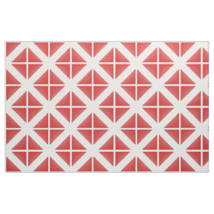 Red White Trendig Triangles Mönster Fabric Tyg