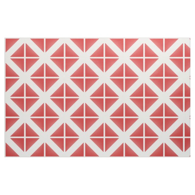 Red White Trendig Triangles Mönster Fabric Tyg (Fat Quarter)