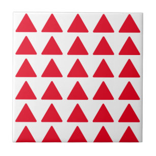 Red White Triangle Mönster Modern Artwork Kakelplatta