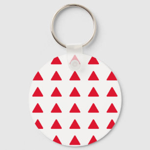 Red White Triangle Mönster Modern Artwork Nyckelring