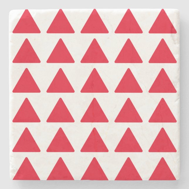Red White Triangle Mönster Modern Artwork Stenunderlägg (Framsidan)