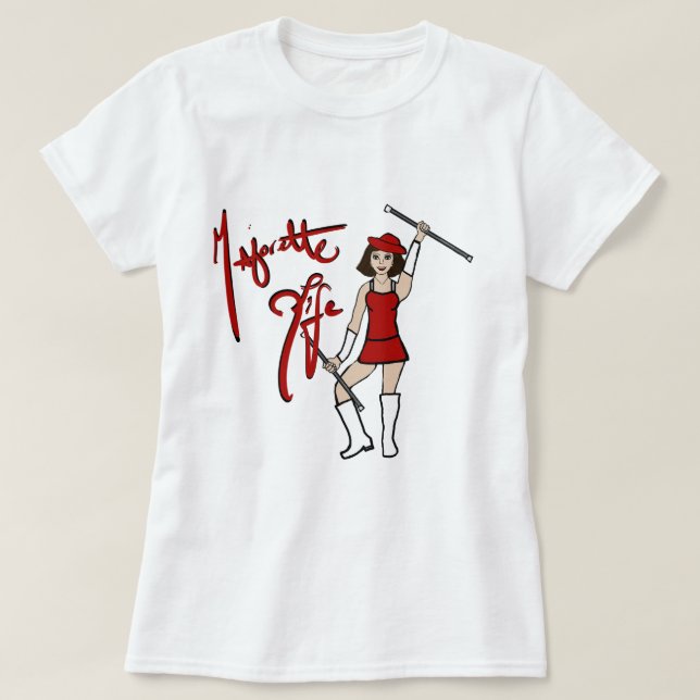 Red White Twirl Girl T-Shirt (Design framsida)