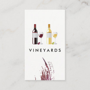 Red White Vin Flaska och Glass Visitkort